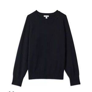 Reiss Navy Andi Oversized Crewneck Sweater Small — Wool/Cashmere Blend